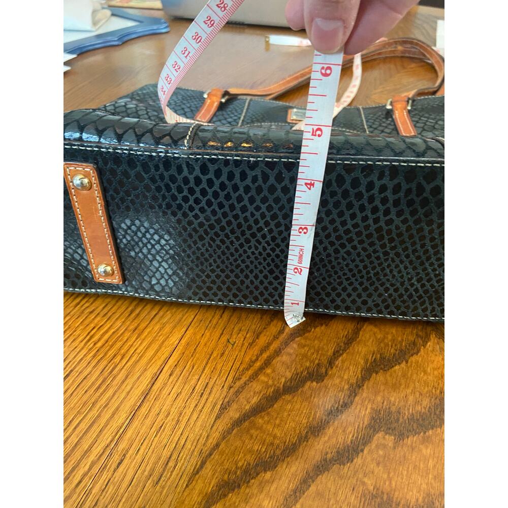 Dooney & Bourke black reptile embossed Lexington Shopper Tote - Picture 2 of 11
